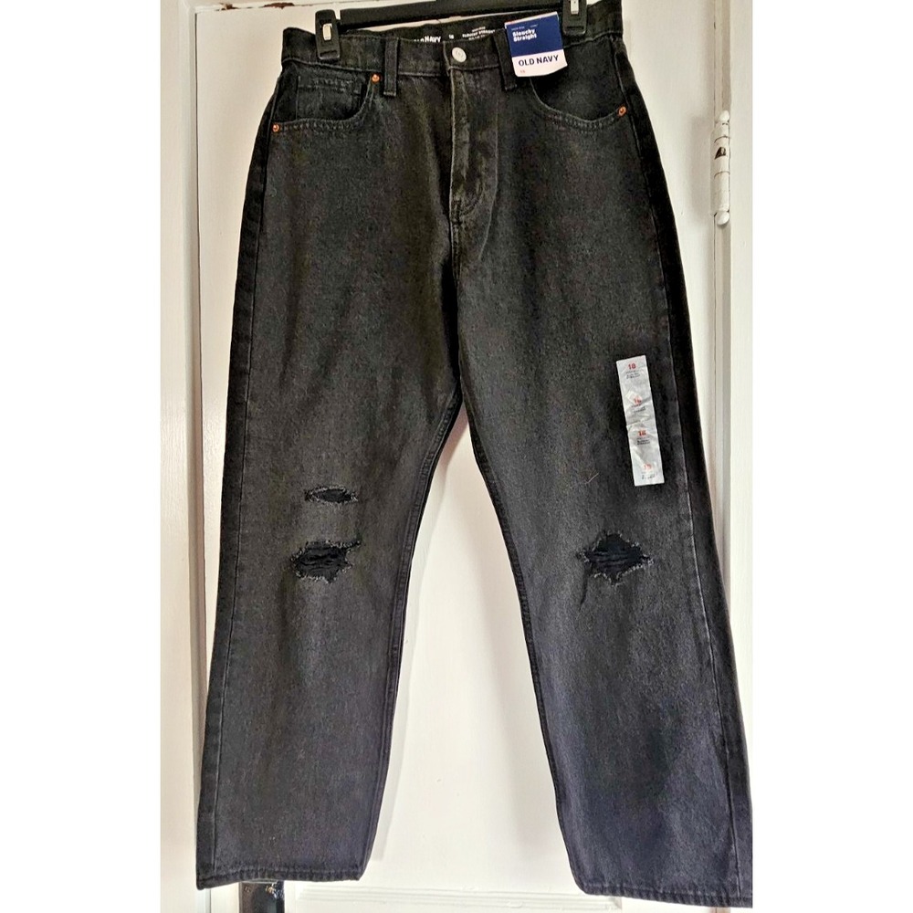 NWT‎ OLDNAVY womans 18 High-Rise SLOUCHY STRAIGHT built-in Touch jeans black